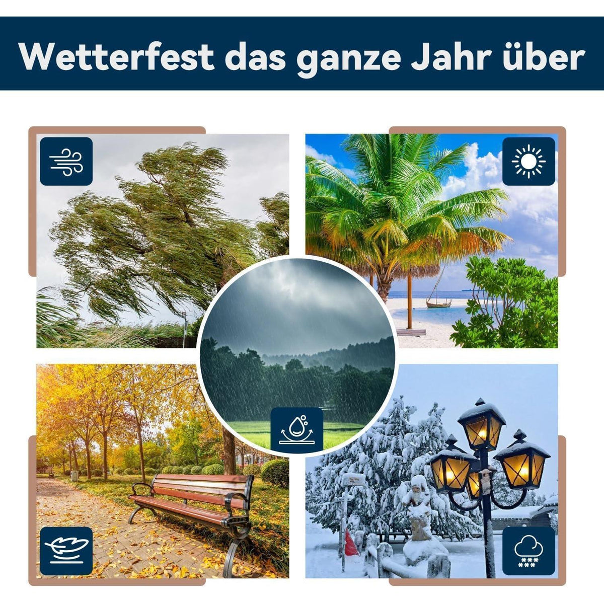 XXL Plane 5x6m | 260g/m² | Wasserdicht & UV-beständig | Grau/Braun