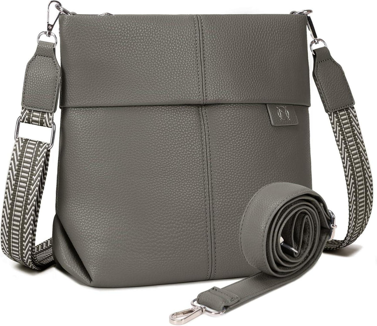 Umhängetasche Damen Mittelgroß Handtasche Crossbody Bag PU Leder 2