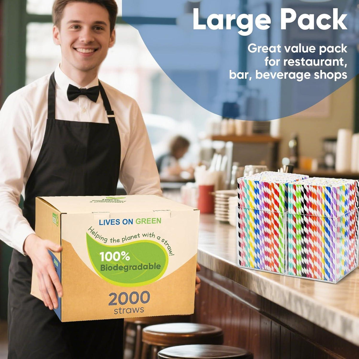 Einweg Trinkhalme Papier bunt 2000 Stück – Umweltfreundlich & Kompostierbar