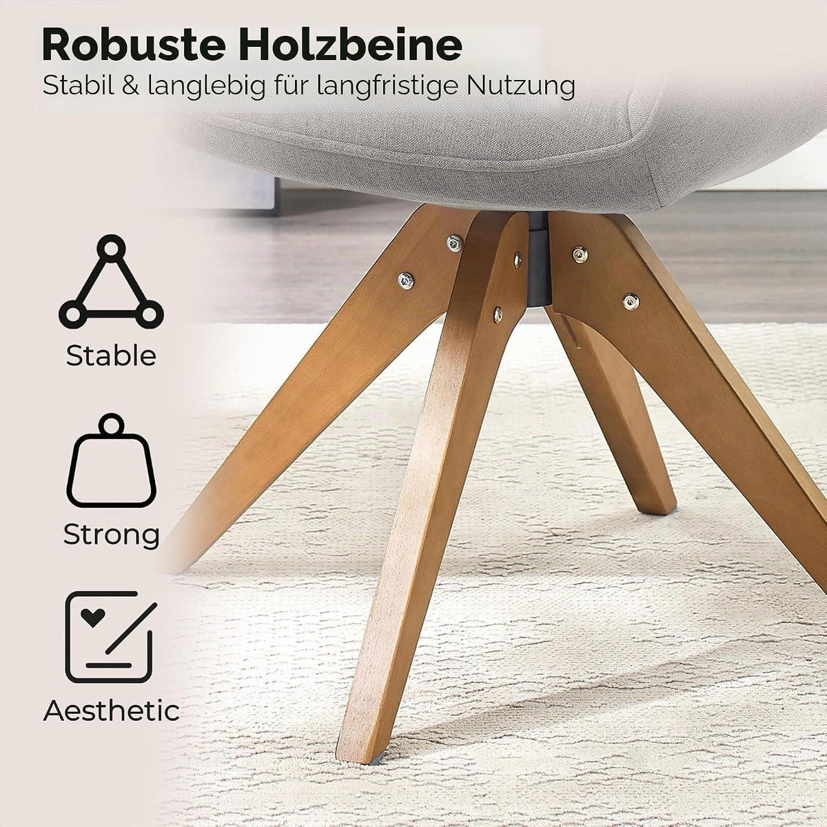 Graue Samt Esszimmerstühle 2er Set mit Armlehnen & Drehsitz
