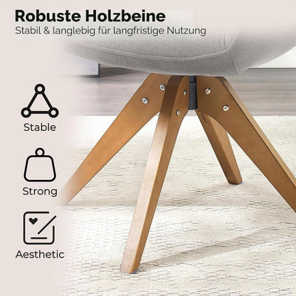 Moderner Esszimmerstuhl Grau – Samt & Massivholz
