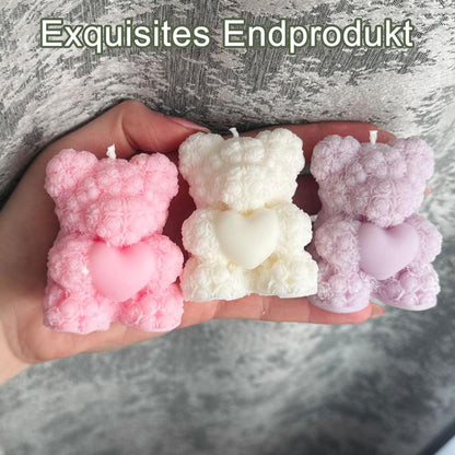 3D Bär Silikonform Rosenbär Kerzenform XL – Für kreative Geschenke