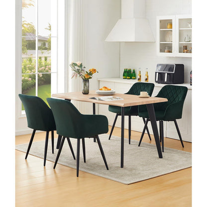 Drehbare Esszimmerstühle Set 2 – Samt, Grün