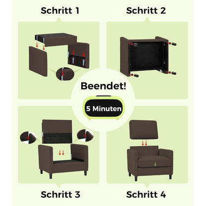 Bequemer Lesesessel – Wohnzimmer Sessel, Braun, 84cm