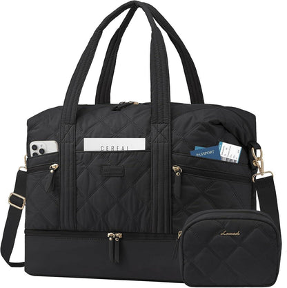 Travel Duffel Bag Sporttasche Groß Damen Reisetasche Schwarz