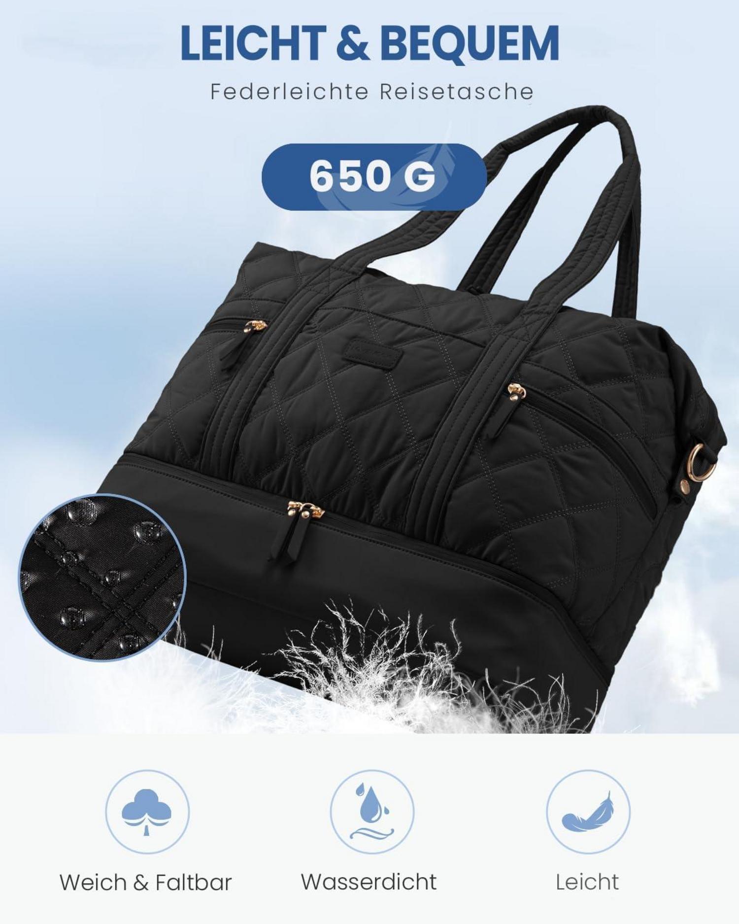 LOVEVOOK Reisetasche Damen Weekender Handgepäck Schwarz