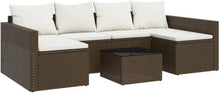2-TLG. Gartenlounge-Set mit Kissen und Tisch aus Poly Rattan