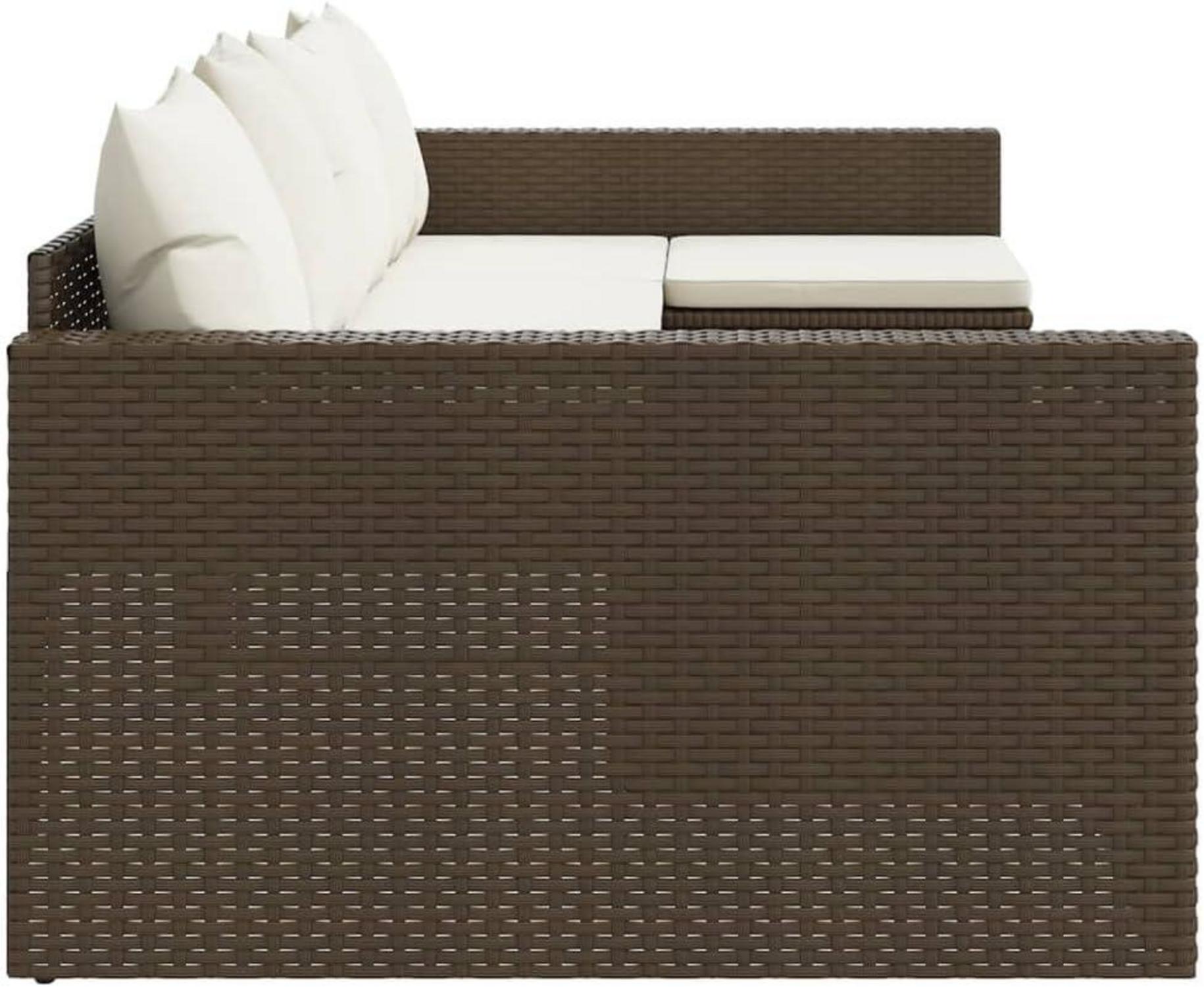 2-TLG. Gartenlounge-Set mit Kissen und Tisch aus Poly Rattan