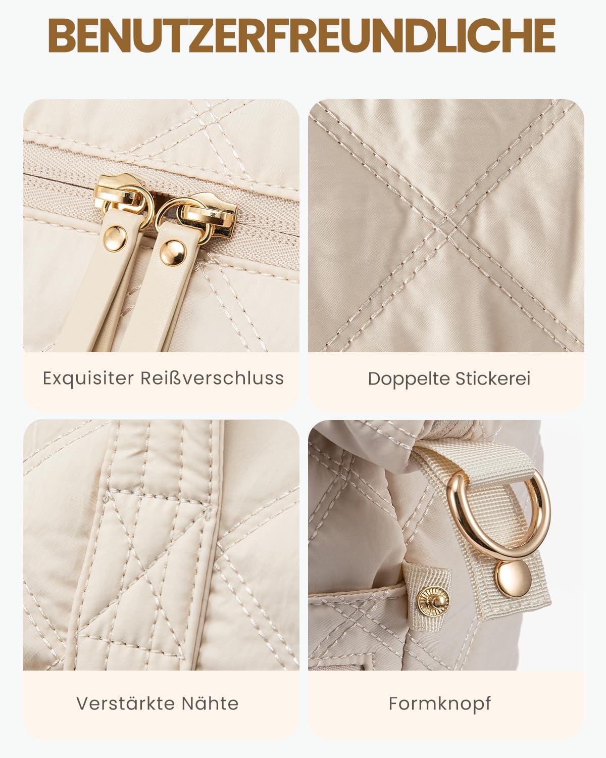 LOVEVOOK Reisetasche Damen Weekender Beige mit Schuhfach & Nassfach