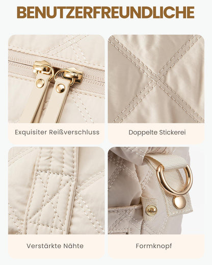 LOVEVOOK Reisetasche Damen Weekender Beige mit Schuhfach & Nassfach