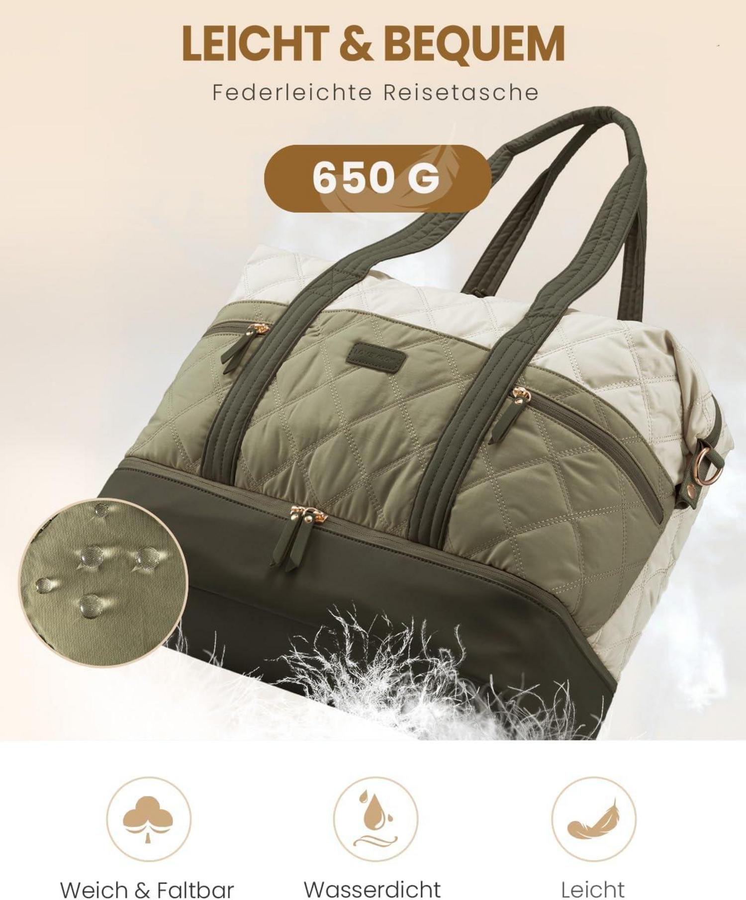 Große LOVEVOOK Reisetasche Damen Weekender mit Schuhfach & Nassfach