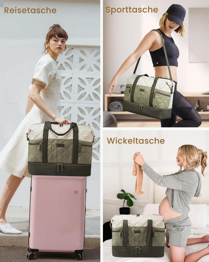 Große LOVEVOOK Reisetasche Damen Weekender mit Schuhfach & Nassfach