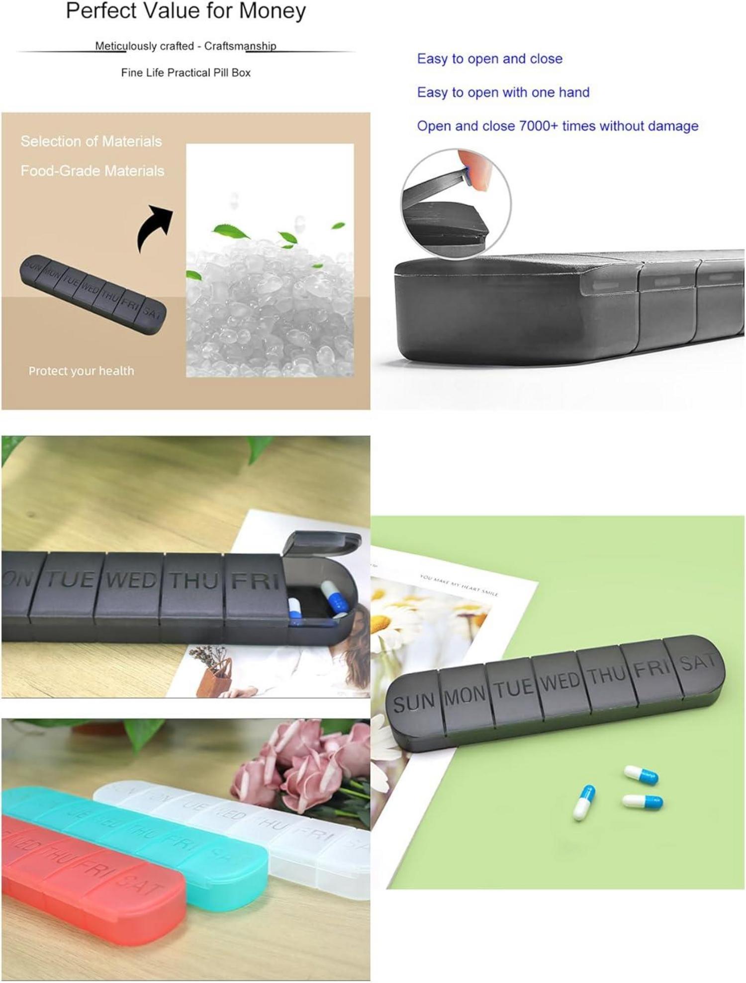 Große Pillendose 7 Tage Tablettenorganizer Mattes Finish