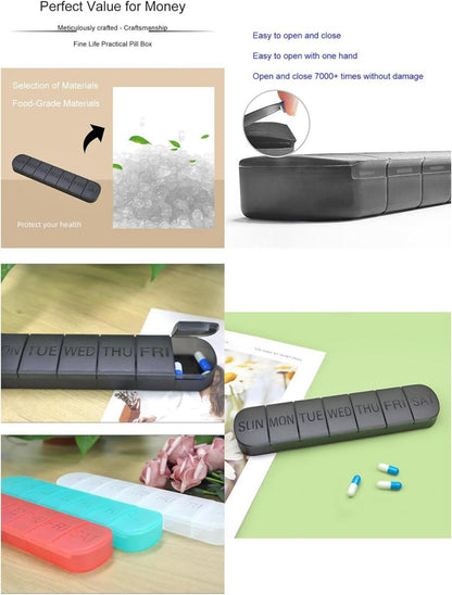 Große Pillendose 7 Tage Tablettenorganizer Mattes Finish