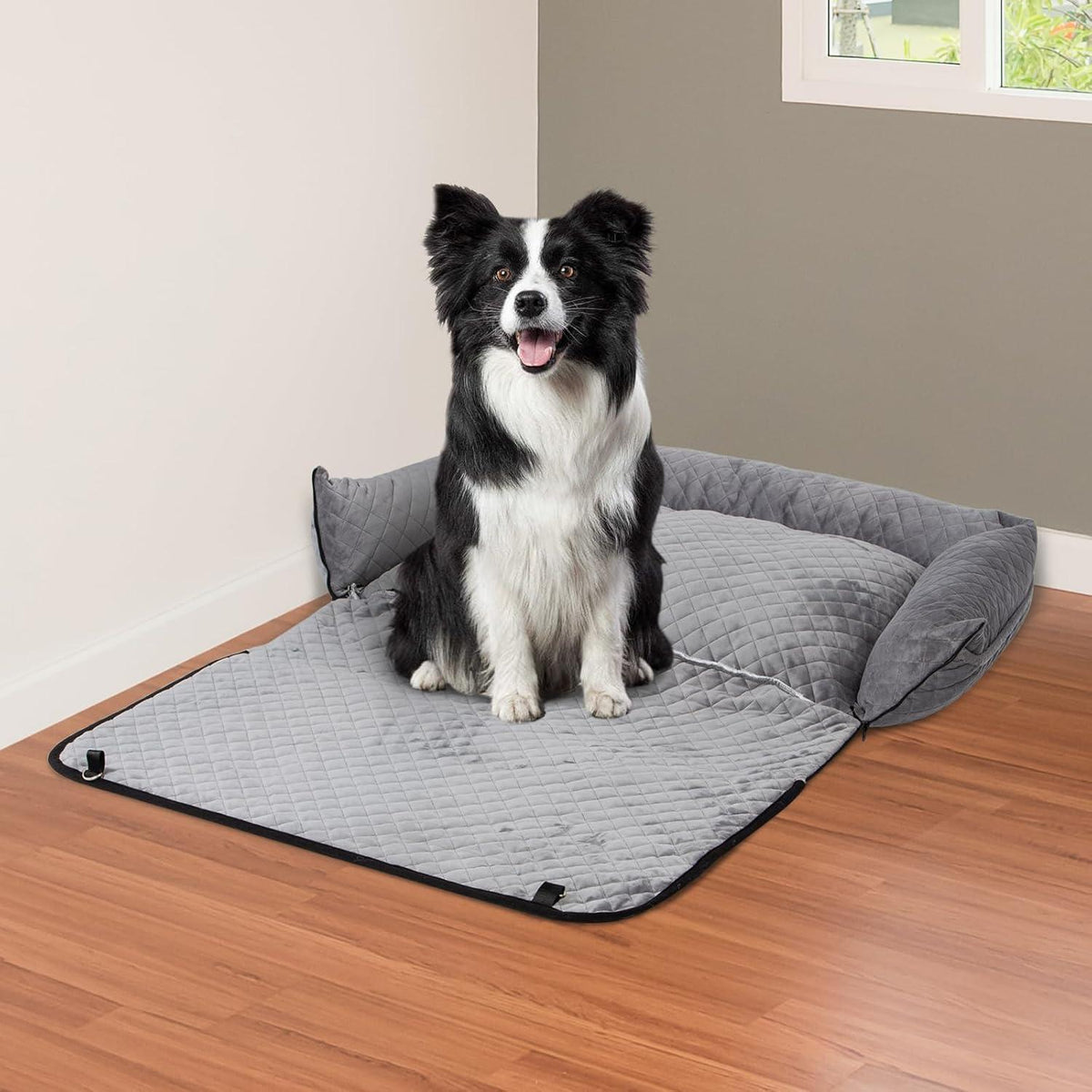 Hunde Autositz Grau – Waschbar, Sicher & Komfortabel