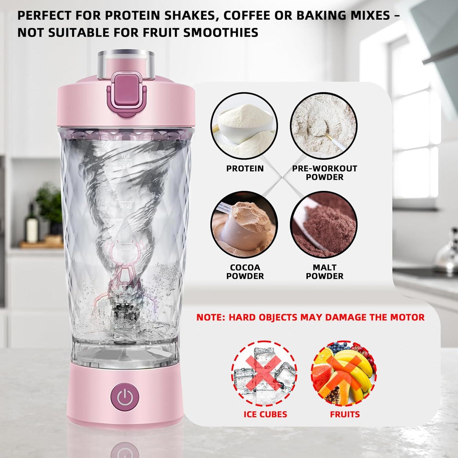 Elektrischer Protein-Shaker 650ml USB-C wiederaufladbar Tritan BPA-frei