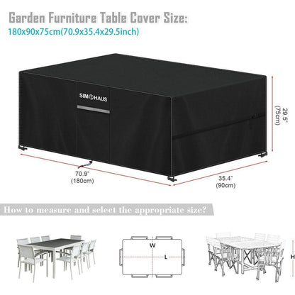 Gartenmöbel Abdeckplane 180x90x75cm – Wasserdicht & UV-Schutz