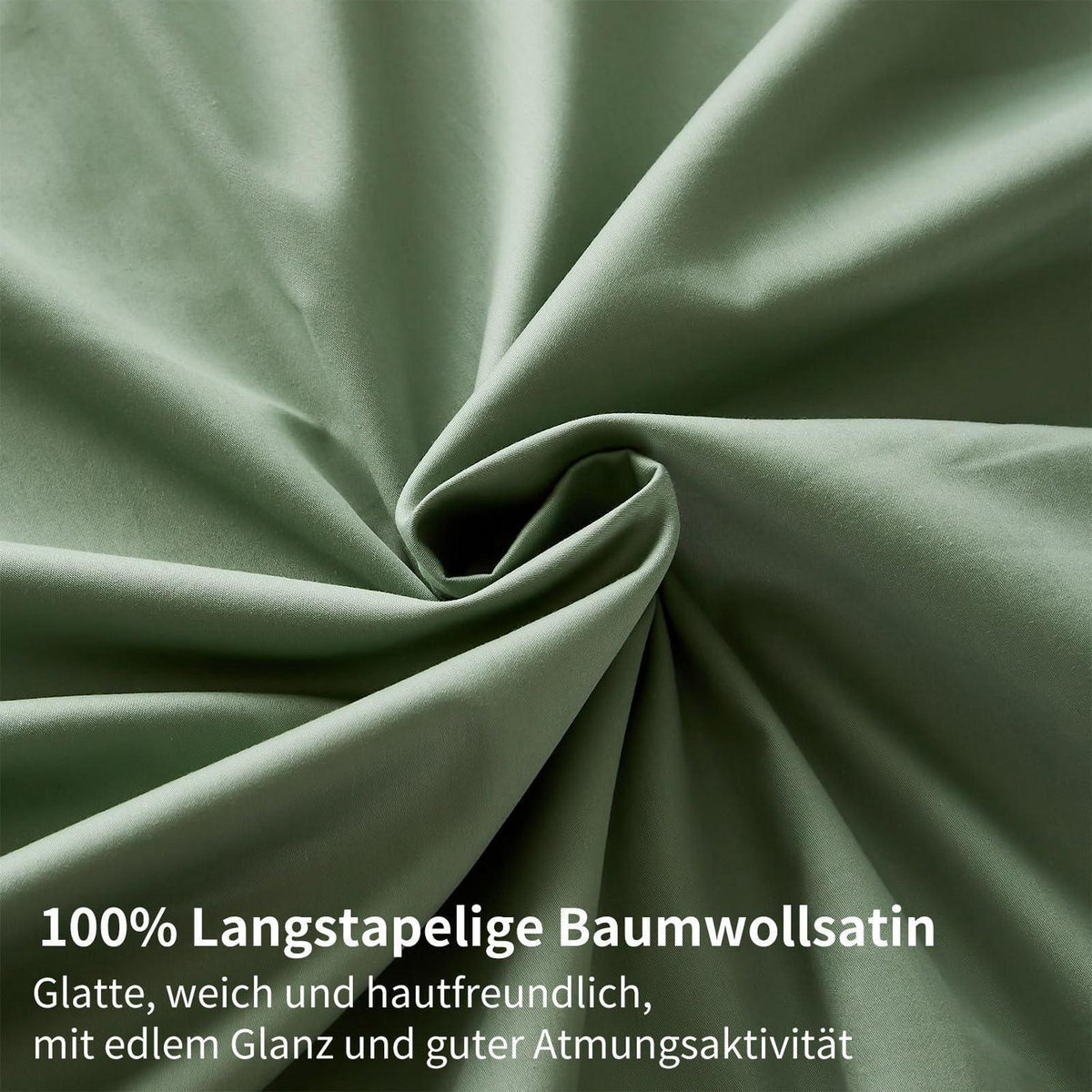 Mako Satin Bettwäsche Set 220x240 Grün – Weich & Kühlend