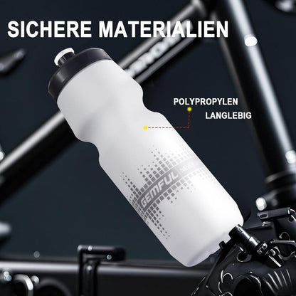 2er-Pack Auslaufsichere Fahrrad Trinkflaschen 750ml BPA-Frei Grau Blau