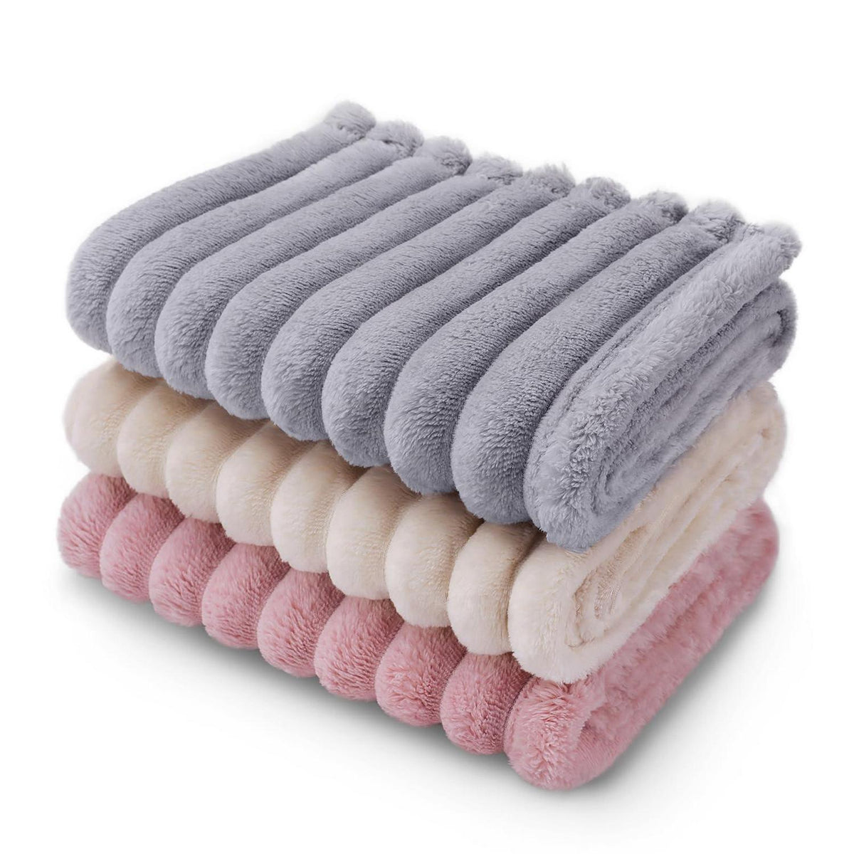 Flauschige Hundedecke & Katzendecke – Grau, Rosa, Beige (52x76cm)