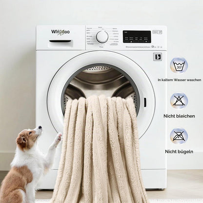 Flauschige Hundedecke & Katzendecke – Grau, Rosa, Beige (52x76cm)