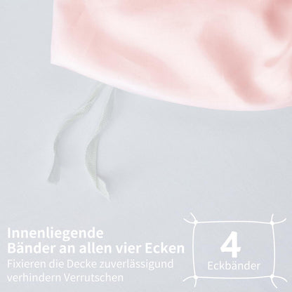 Mako Satin Bettwäsche Set Rosa 220x240 cm – Weich & Kühlend