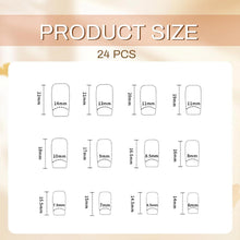 24 Stück 3D Gelnail Blaue Quadratische French Tip Nagel-Set