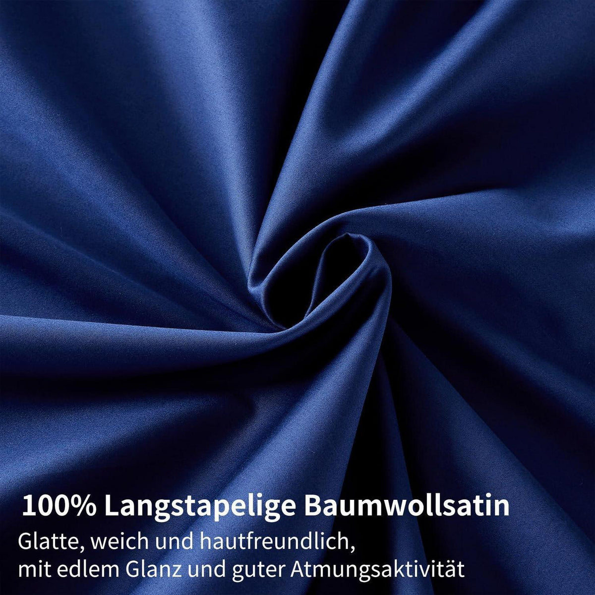 Mako Satin Bettwäsche Set 220x240 Blau – Weich & Kühlend
