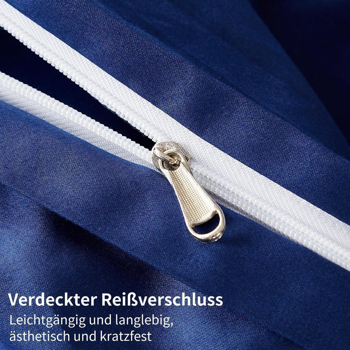 Mako Satin Bettwäsche Set 220x240 Blau – Weich & Kühlend