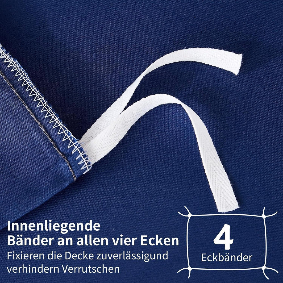Mako Satin Bettwäsche Set 220x240 Blau – Weich & Kühlend