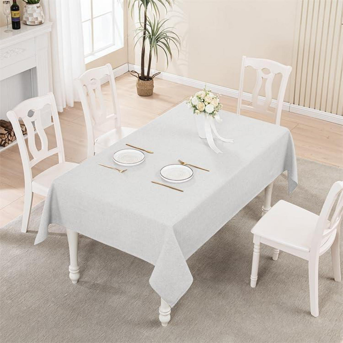 Tischdecke Eulegrau Rechteckig 229x335 cm | Wasserabweisend & pflegeleicht