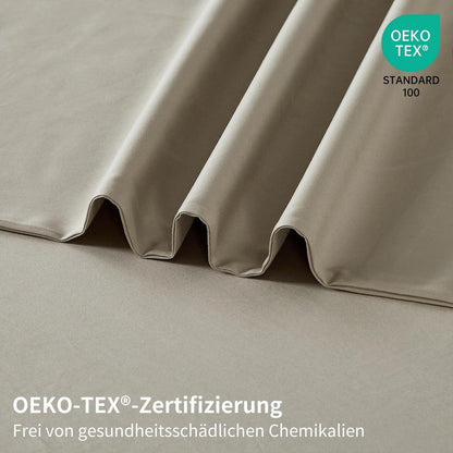 Mako Satin Bettwäsche Set 220x240 Beige – Weich & Kühlend