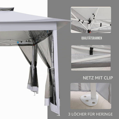 3x3 Gartenpavillon wasserdicht – Pop-Up Zelt mit Moskitonetz