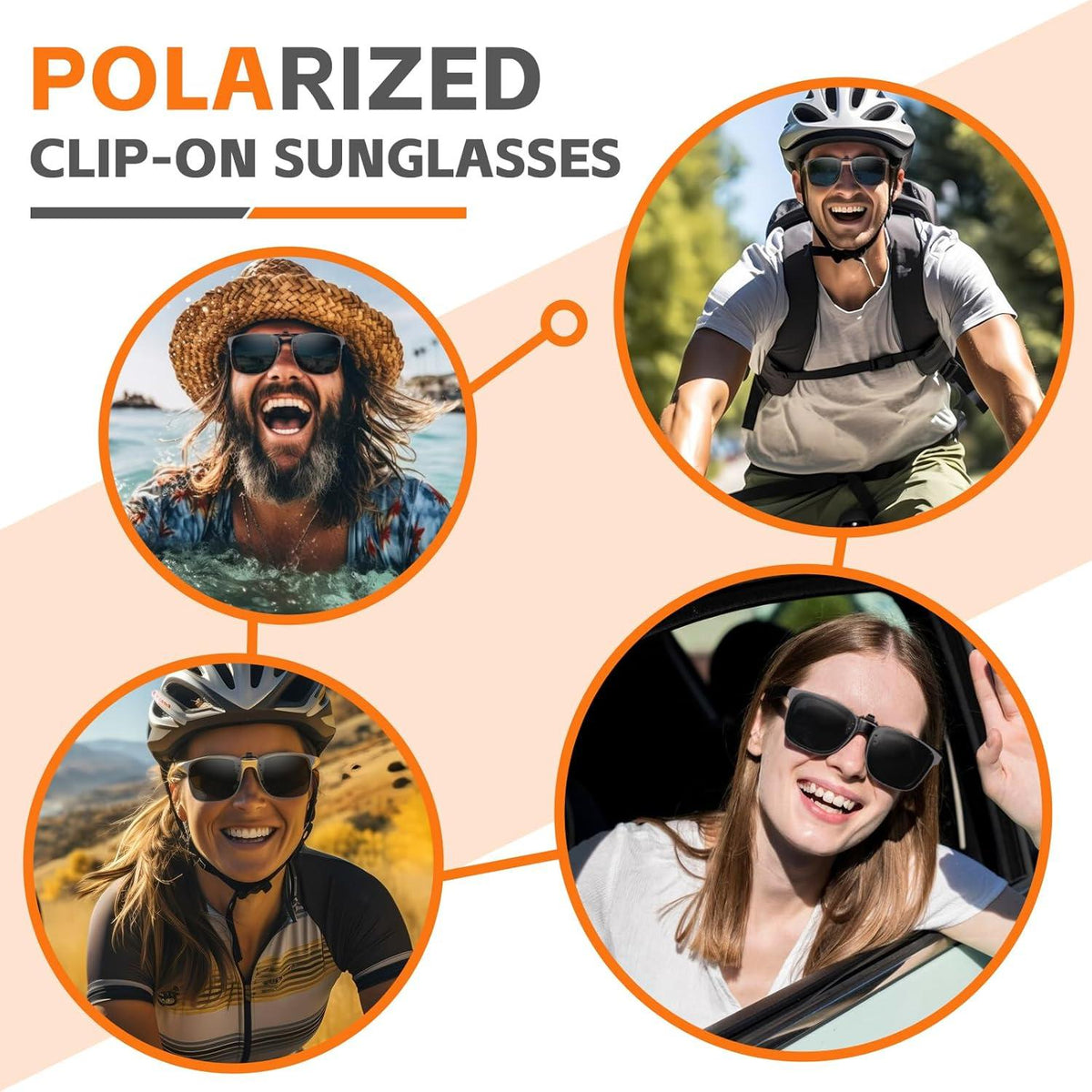Epavouos Polarisierte UV400 Clip-On Sonnenbrille Anti-Glare