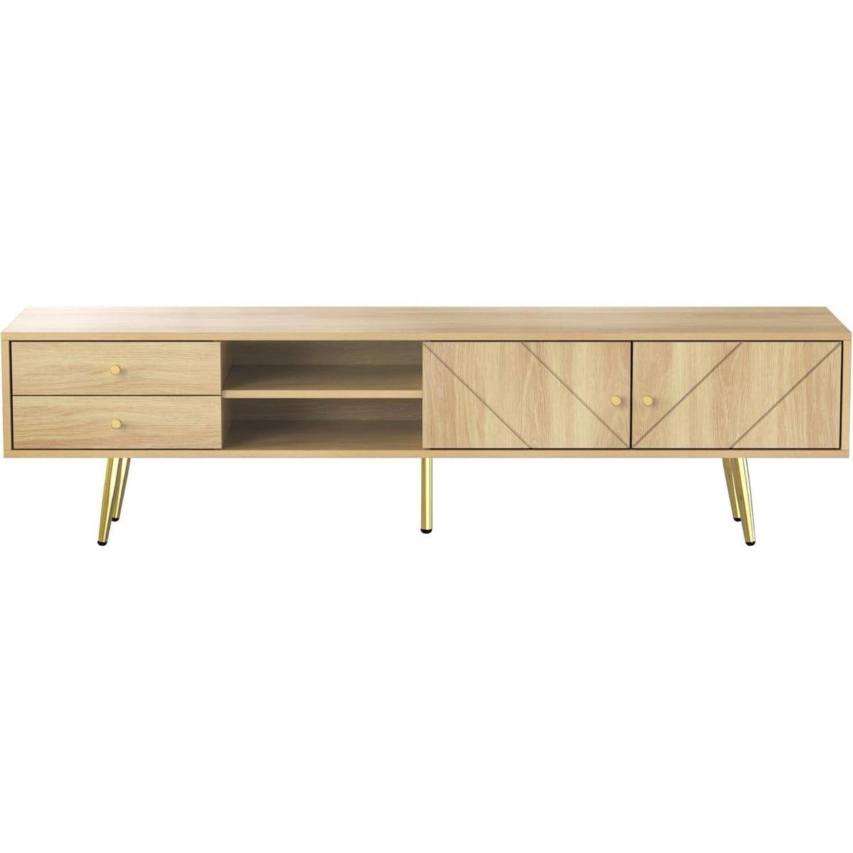TV-Lowboard 160cm mit Goldfüßen & Stauraum
