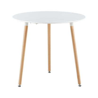Runder Küchentisch Holz weiß – Skandinavischer Esstisch 80cm