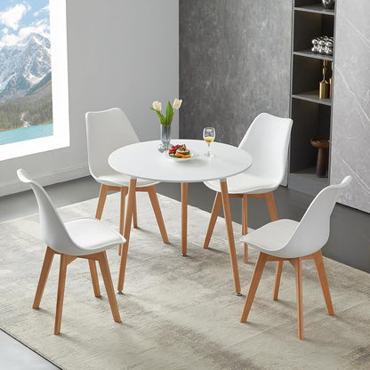 Runder Küchentisch Holz weiß – Skandinavischer Esstisch 80cm