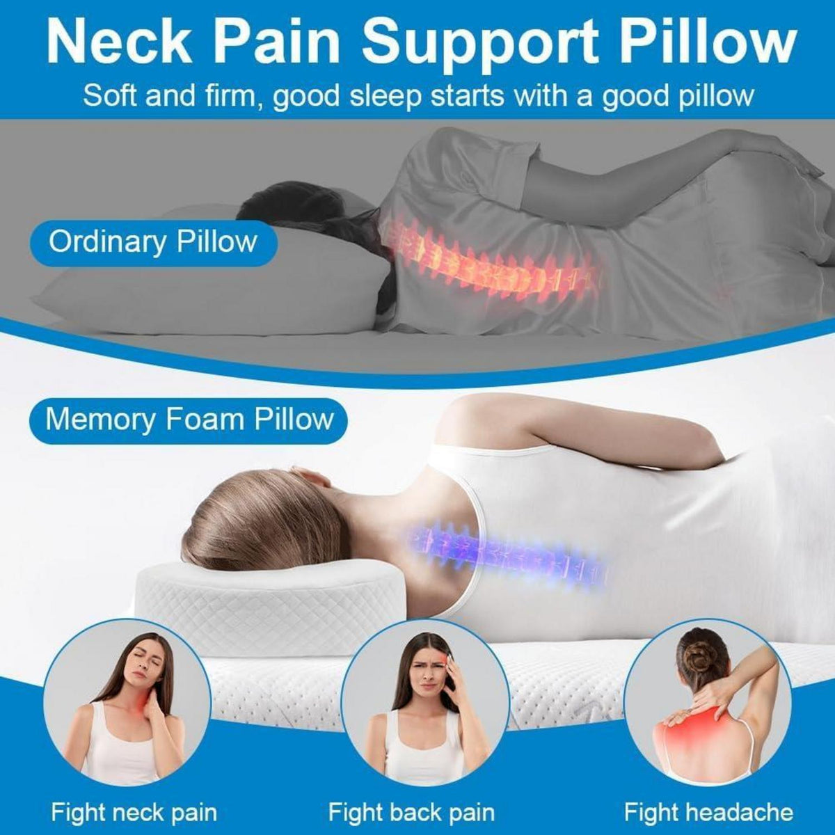 Ergonomisches Memory Foam Kissen für optimalen Schlaf