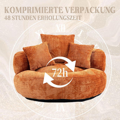Lazy Sitzsack mit hohem Rücken & 3 Kissen – Orange
