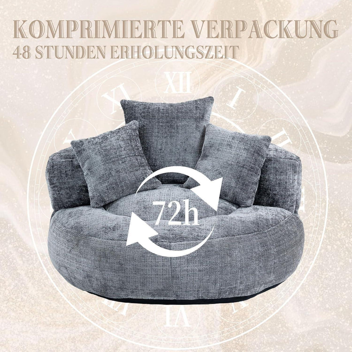 Lazy Sitzsack mit hohem Rücken – Bequemer Lounger für Wohnzimmer