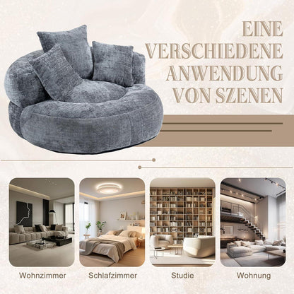 Lazy Sitzsack mit hohem Rücken – Bequemer Lounger für Wohnzimmer