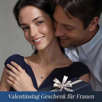 Damen Kette Infinity Herz Sterling Silber Geburtsstein Halskette