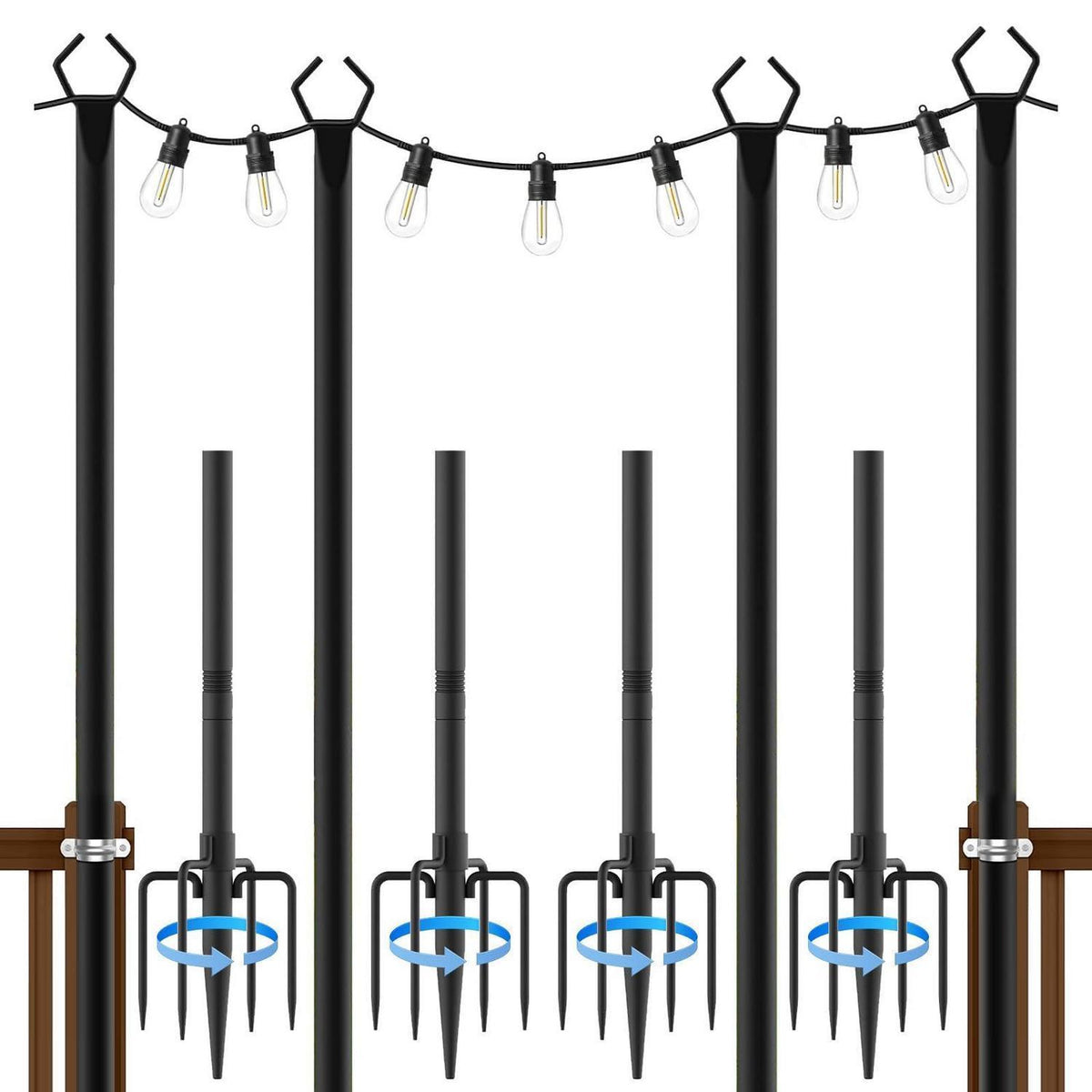 4x Schäferhaken 300cm – Garten, Terrasse & Hochzeitsdeko