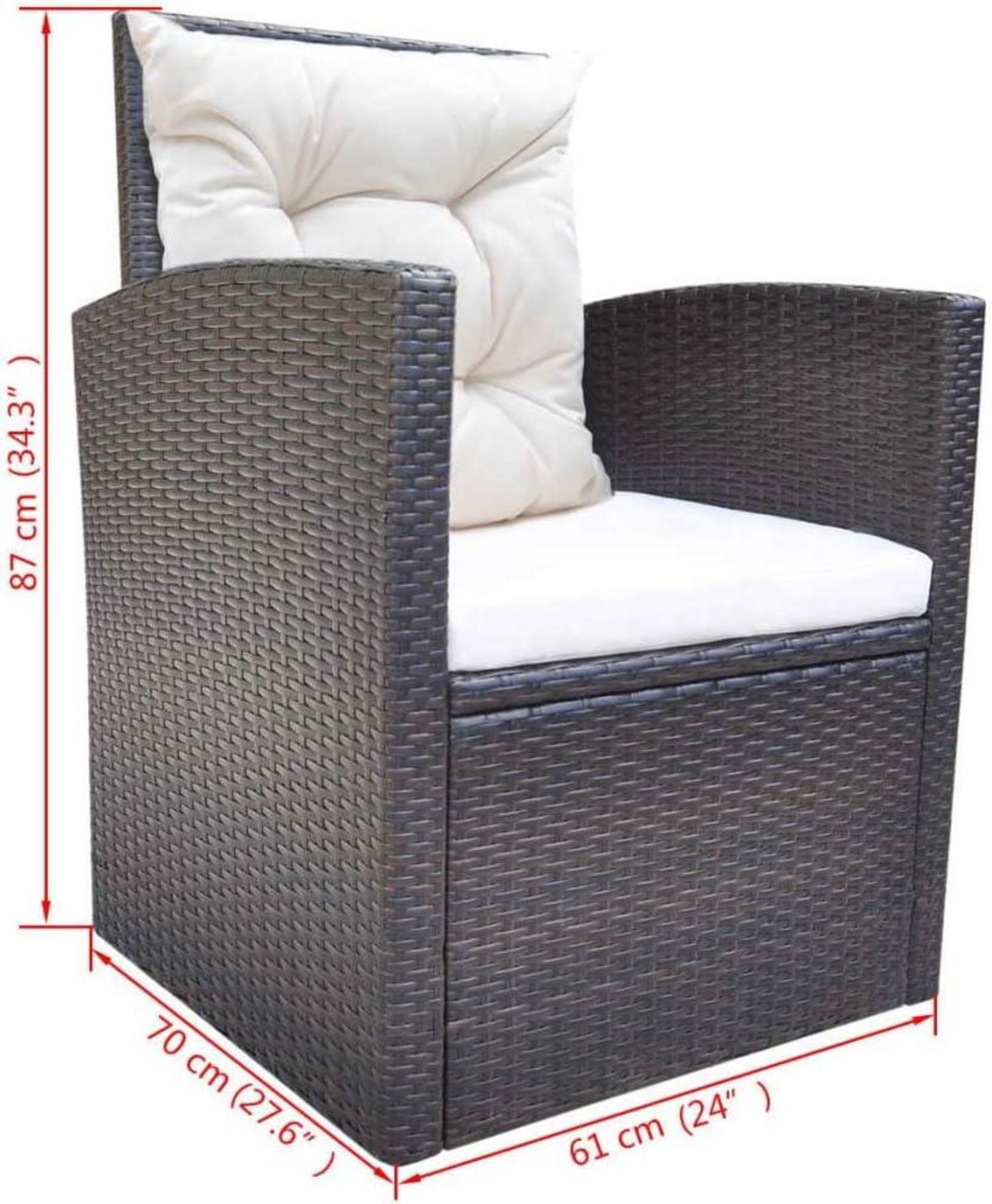 Poly Rattan Garten Lounge Set 7tlg. mit Auflagen Braun