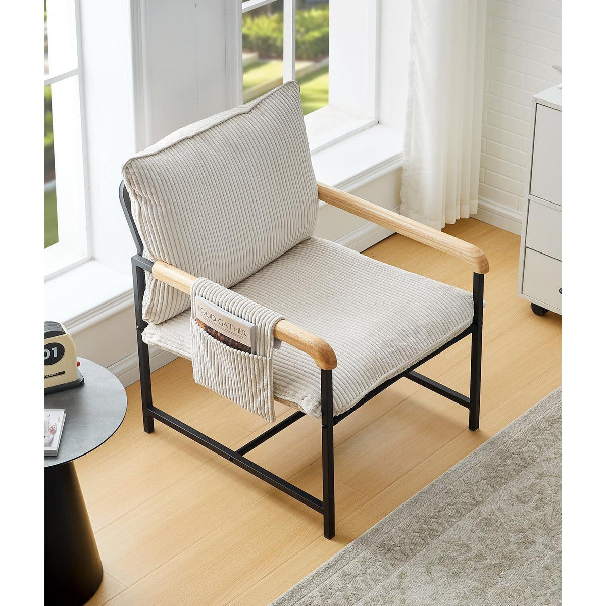 Loungesessel Creme Cord – Modern & Bequem für Wohnzimmer