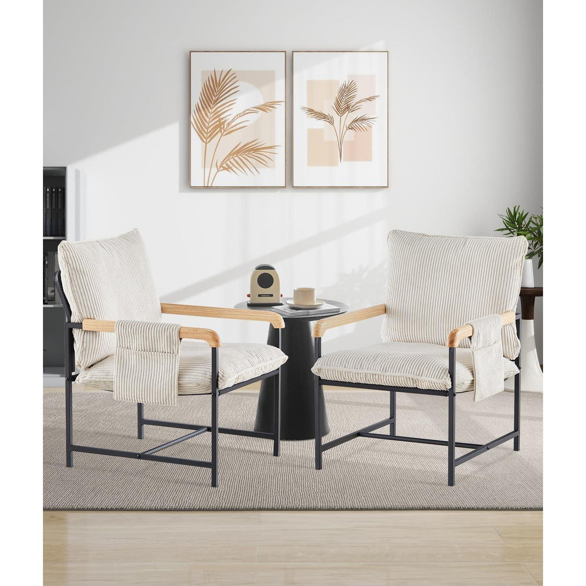 Loungesessel Creme Cord – Modern & Bequem für Wohnzimmer