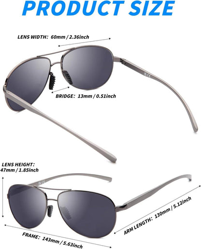 Sonnenbrille Polarisierte Pilotenbrille Ultraleichtes Metall UV400