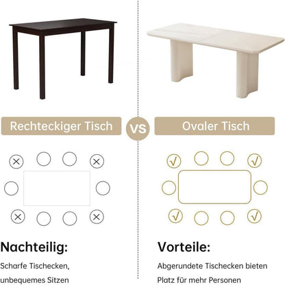 Weißer Esstisch Set mit 6 gepolsterten Stühlen – Modernes Design