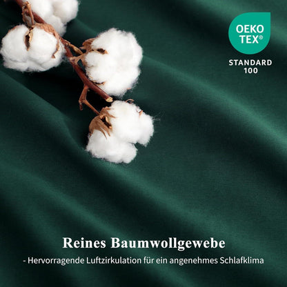 Seitenschläferkissen Bezug 40x145 Baumwolle 2er Set Dunkelgrün