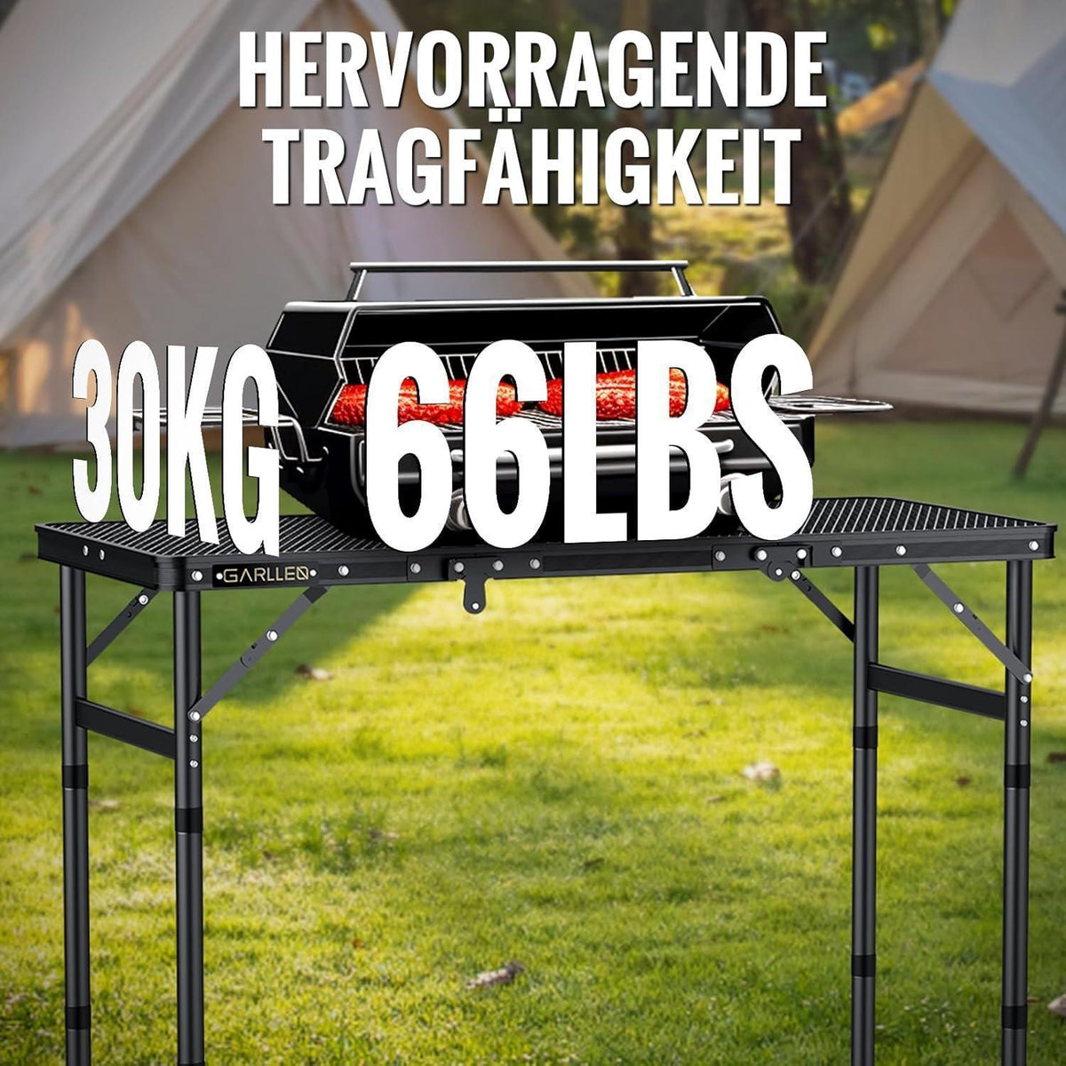 Klapptisch 87x40cm, 3-fach höhenverstellbar, leicht & stabil